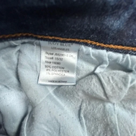 Judy Blue Dark Wash Bootcut Jeans Size 15/32 JB82361-S DK Blue Denim - Picture 8 of 10